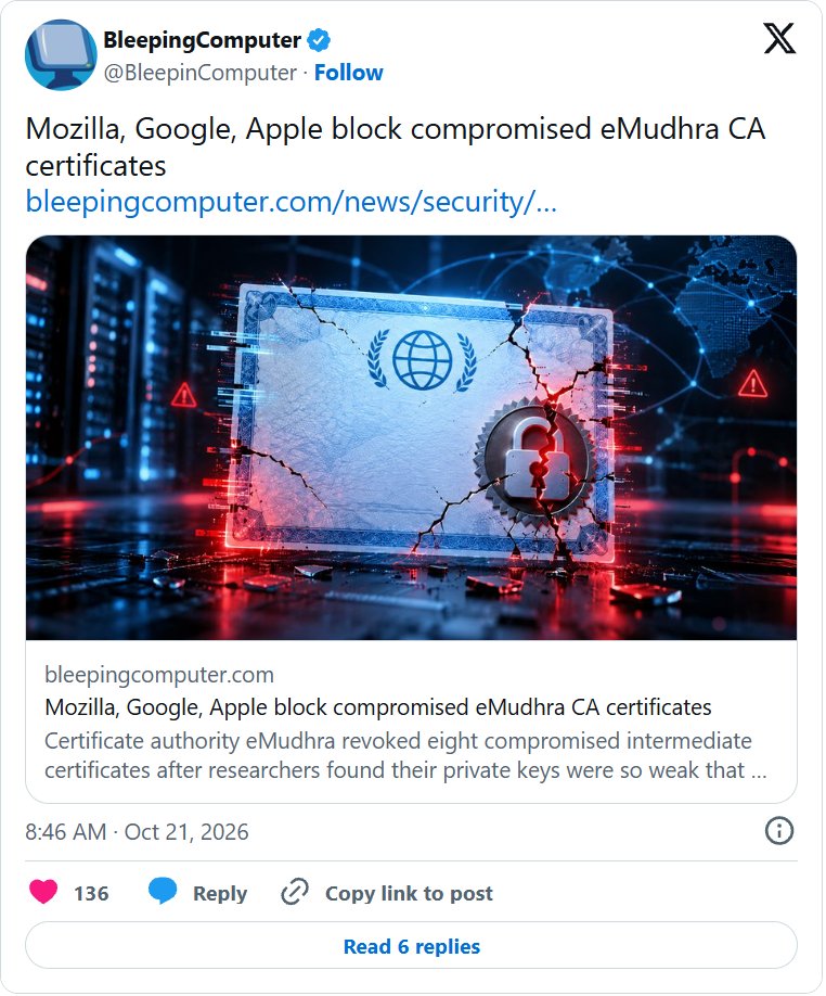 Mozilla、Google、Apple 封鎖遭入侵的 eMudhra 憑證